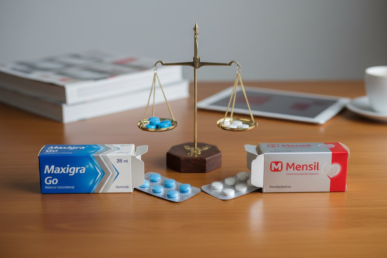 Maxigra Go czy Mensil — opinie i porównanie - Doktor Tabletka